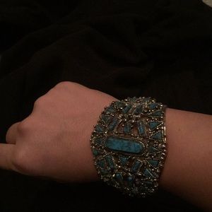 Turquoise silver bangle